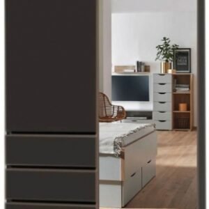 Rauch Lias 151cm 2 Door Black Combi Sliding Wardrobe