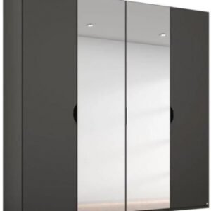 Rauch Lias 201cm 4 Door Black Mirror Wardrobe