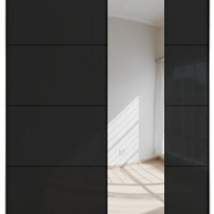 Rauch Miramar 181cm Black Glass 2 Door Mirror Sliding Wardrobe