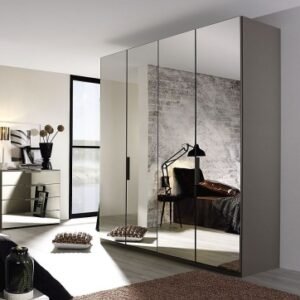 Rauch Miramar 201cm Silk Grey 4 Door Full Mirrored Wardrobe