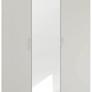 Rauch Pure Quadra-Spin 136cm Grey 3 Door Mirror Wardrobe