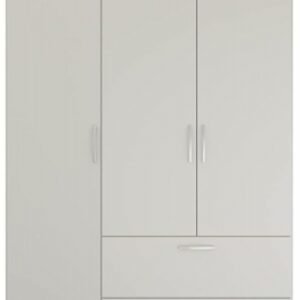 Rauch Pure Quadra-Spin 136cm Grey 3 Door Wardrobe with Drawers