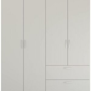 Rauch Pure Quadra-Spin 181cm Grey 4 Door Wardrobe with Drawers