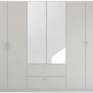 Rauch Pure Quadra-Spin 271cm Grey 6 Door Combi Wardrobe