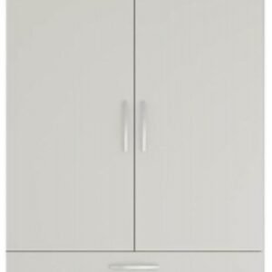 Rauch Pure Quadra-Spin 91cm Grey 2 Door Wardrobe with Drawers