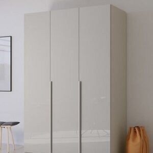 Rauch Purisma 151cm Glass 3 Door Wardrobe - Silk Grey Carcase