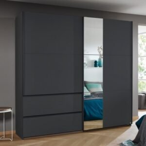 Rauch Sevilla 218cm Metallic Grey 2 Door Combi Sliding Wardrobe