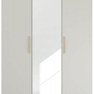 Rauch Skandi Quadra-Spin 136cm Grey 3 Door Mirror Wardrobe