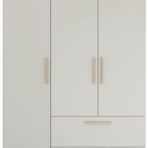 Rauch Skandi Quadra-Spin 136cm Grey 3 Door Wardrobe with Drawers