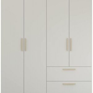 Rauch Skandi Quadra-Spin 181cm Grey 4 Door Wardrobe with Drawers