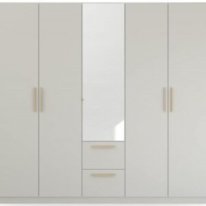 Rauch Skandi Quadra-Spin 226cm Grey 5 Door Combi Wardrobe