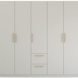 Rauch Skandi Quadra-Spin 226cm Grey 5 Door Wardrobe with Drawers