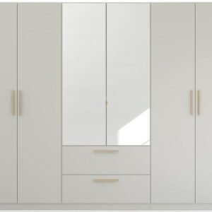 Rauch Skandi Quadra-Spin 271cm Grey 6 Door Combi Wardrobe