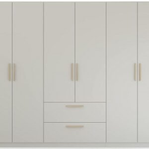 Rauch Skandi Quadra-Spin 271cm Grey 6 Door Wardrobe with Drawers