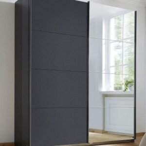 Rauch Subito 181cm Metallic Grey 2 Door Mirror Sliding Wardrobe