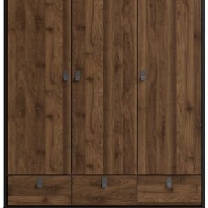 Ry Black 3 Door 3 Drawer Wardrobe