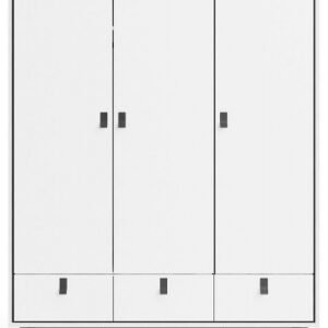 Ry White 3 Door 3 Drawer Wardrobe