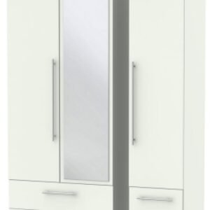 Sherwood Porcelain 3 Door Tall Combi Wardrobe - 1 Mirror