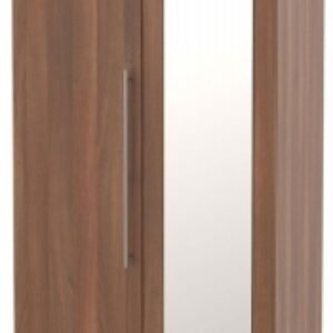 Sherwood Walnut Effect 2 Door Tall Wardrobe - 1 Mirror