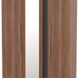 Sherwood Walnut Effect 3 Door Triple Wardrobe - 1 Mirror