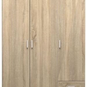 Space Oak Effect 3 Door 3 Drawer Wardrobe