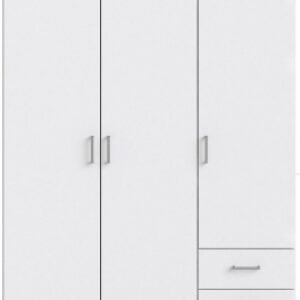 Space White 3 Door 3 Drawer Wardrobe