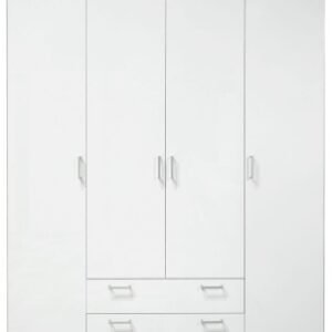 Space White 4 Door 3 Drawer Wardrobe