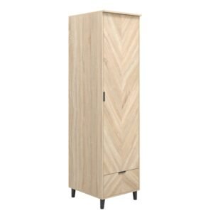 Stockholm Wooden Wardrobe With 1 Door 1 Drawer In Sonoma Oak