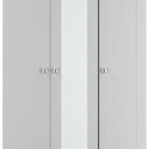 Sussex Grey and Oak Effect 3 Door Tall Triple Wardrobe - 1 Mirror