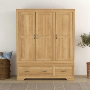 Tilt Solid Oak Triple Wardrobe