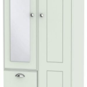 Victoria Grey 2 Door Combi Wardrobe - 1 Mirror RHF 3 Drawers