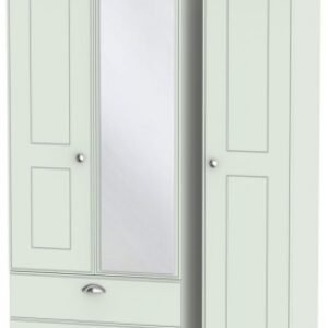 Victoria Grey 3 Door Combi Wardrobe - 1 Mirror and LHF 2 Drawers