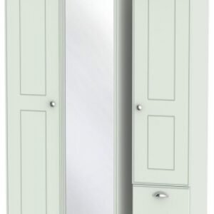 Victoria Grey 3 Door Combi Wardrobe - 1 Mirror and RHF 2 Drawers