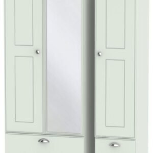 Victoria Grey 3 Door Tall Combi Wardrobe - 1 Mirror