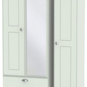 Victoria Grey 3 Door Tall Combi Wardrobe - 1 Mirror and LHF 2 Drawers