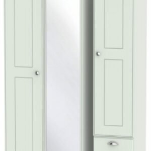 Victoria Grey 3 Door Tall Combi Wardrobe - 1 Mirror and RHF 2 Drawers