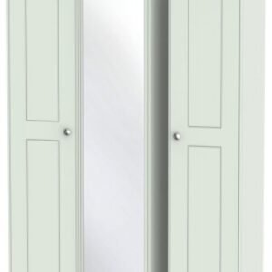 Victoria Grey 3 Door Tall Triple Wardrobe - 1 Mirror