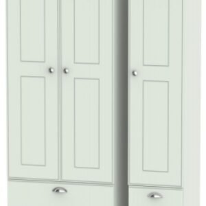 Victoria Grey 3 Door Tall Triple Wardrobe - 4 Drawers