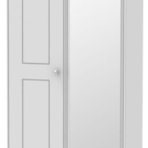 Victoria Grey and Riviera Oak 2 Door Wardrobe - 1 Mirror