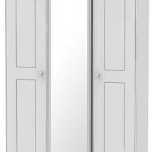 Victoria Grey and Riviera Oak 3 Door Triple Wardrobe - 1 Mirror