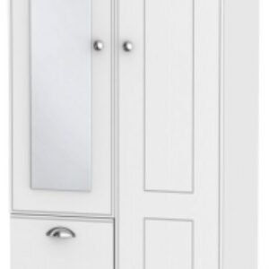 Victoria White 2 Door Combi Wardrobe - 1 Mirror RHF 3 Drawers