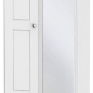 Victoria White 2 Door Tall Combi Wardrobe - 1 Mirror