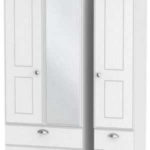 Victoria White 3 Door Combi Wardrobe - 1 Mirror