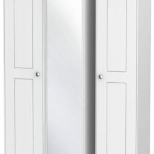 Victoria White 3 Door Tall Triple Wardrobe - 1 Mirror