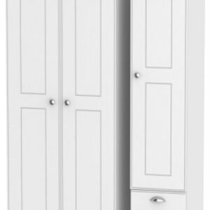 Victoria White 3 Door Tall Triple Wardrobe - RHF 2 Drawers