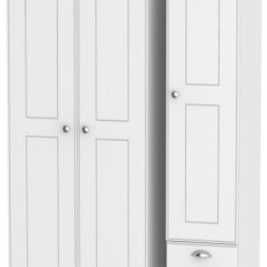 Victoria White 3 Door Triple Wardrobe - RHF 2 Drawers