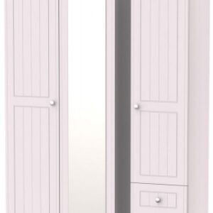 Vienna Cashmere 3 Door Combi Wardrobe - 1 Mirror and RHF 2 Drawers