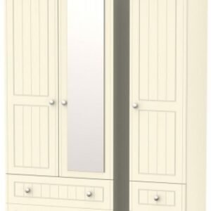 Vienna Cream 3 Door Combi Wardrobe - 1 Mirror