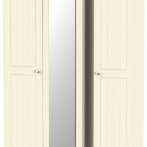 Vienna Cream 3 Door Tall Triple Wardrobe - 1 Mirror