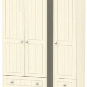 Vienna Cream 3 Door Tall Triple Wardrobe - 4 Drawers